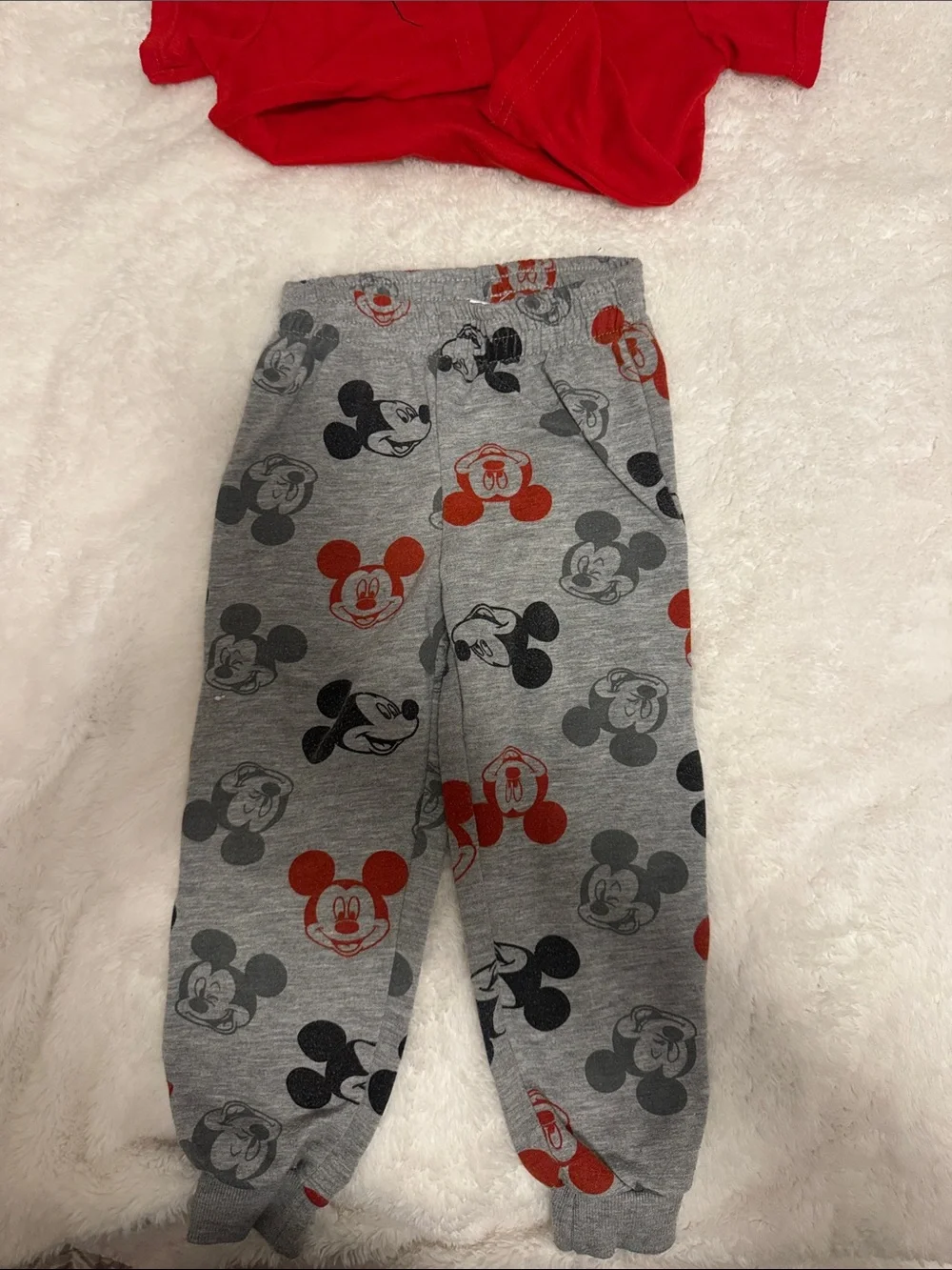 Disney Red and Gray Mickey Mouse Pajama Set